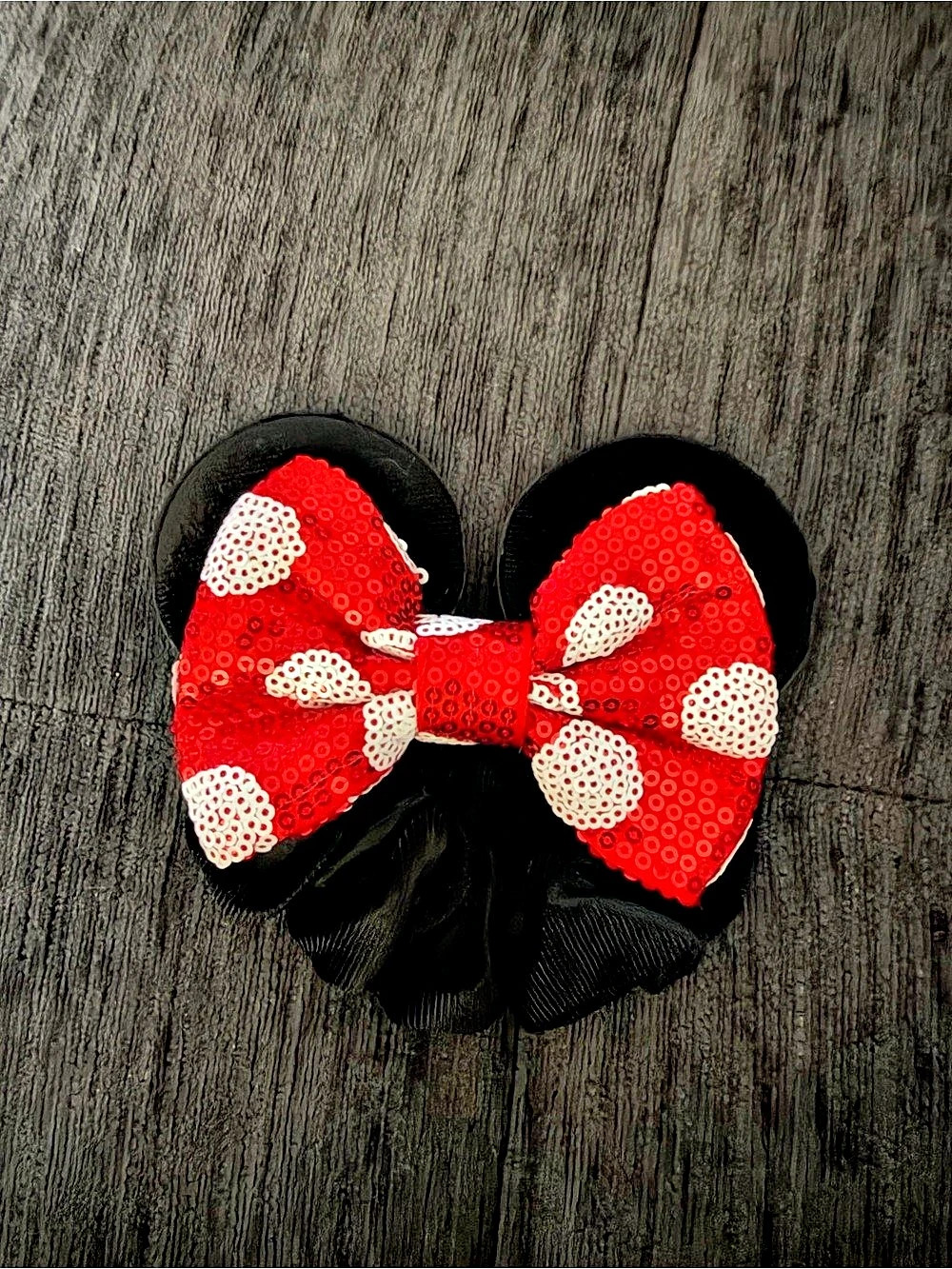 Disney Minnie Mouse Ear Hair Scrunchie Red & Pink